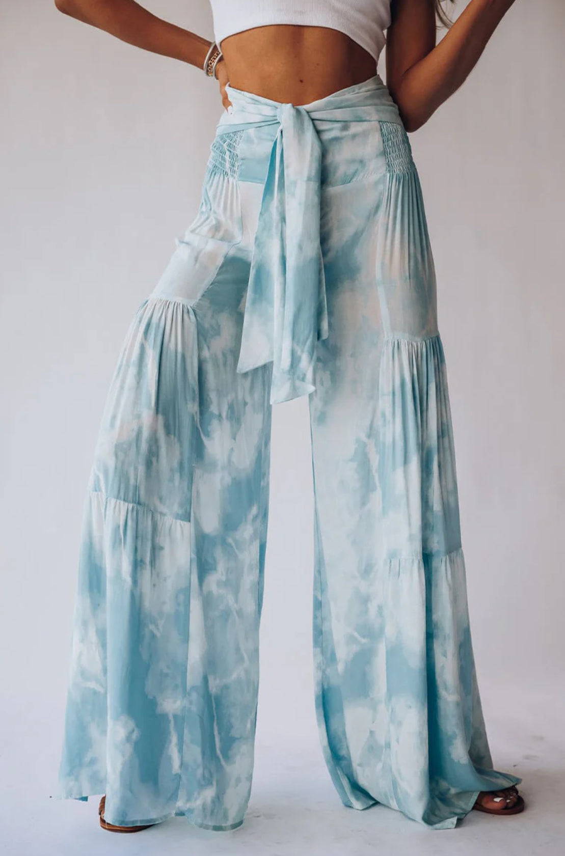 Floral Pattern Wide Leg Pants XD21