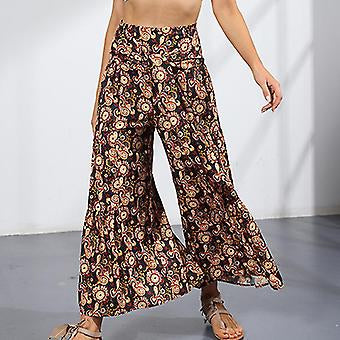 Floral Pattern Wide Leg Pants XD21