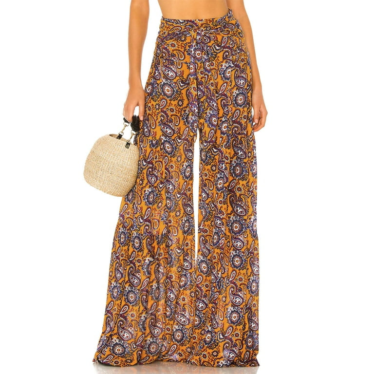 Floral Pattern Wide Leg Pants XD21