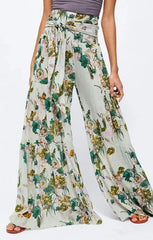 Floral Pattern Wide Leg Pants XD21