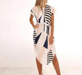 Floral Print Beach Dress With Belt - XD21