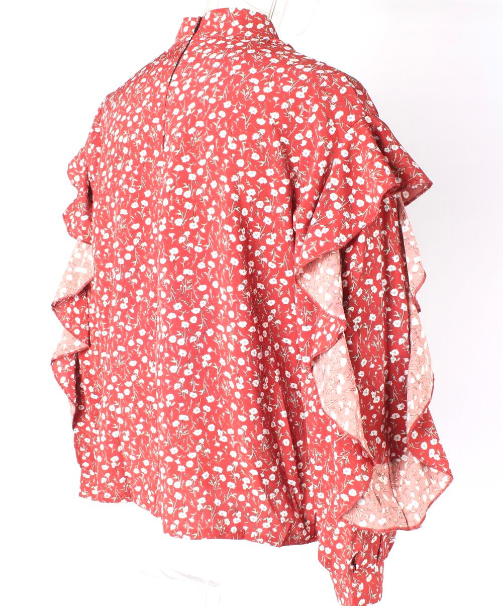 Floral Print Blouse Chiffon XD21