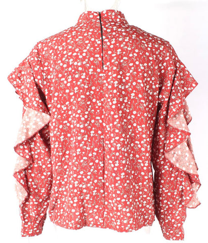 Floral Print Blouse Chiffon XD21