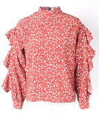 Floral Print Blouse Chiffon XD21