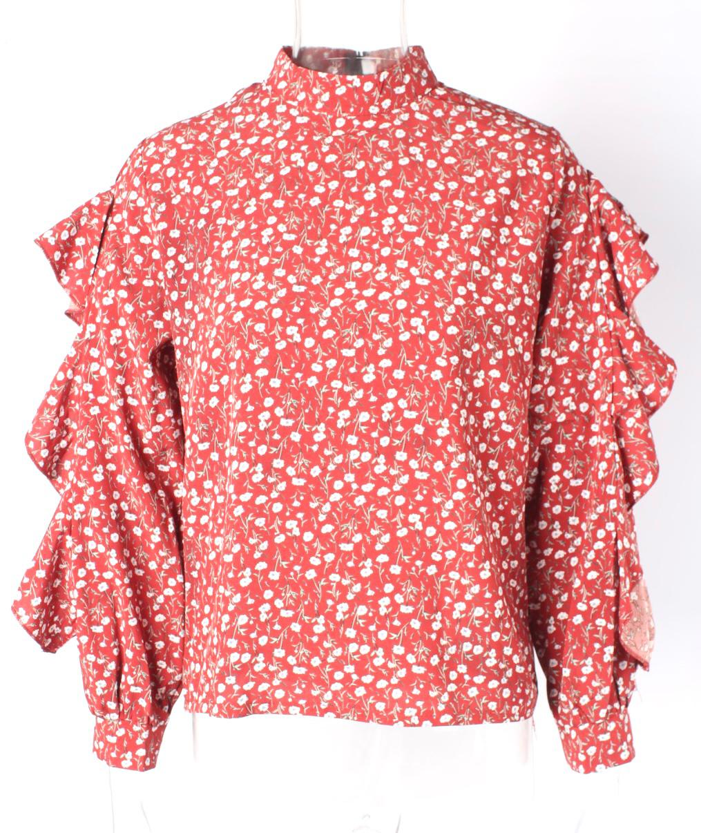 Floral Print Blouse Chiffon XD21
