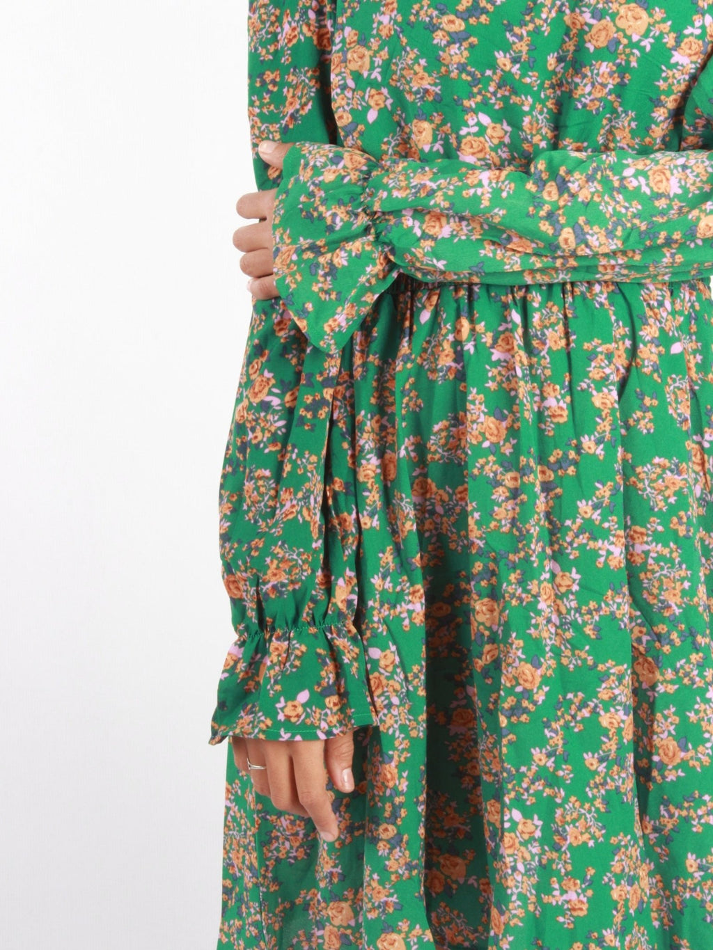 Floral Print Flounce Sleeve Mini Dress XD21
