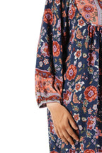 Floral Print Lantern Sleeve Mini Dress XD21