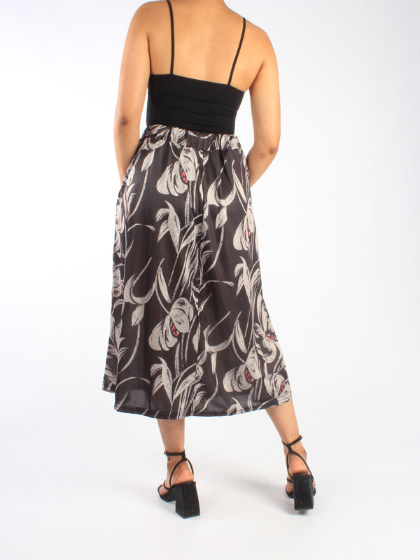 Floral Printed A-Line Midi Skirt