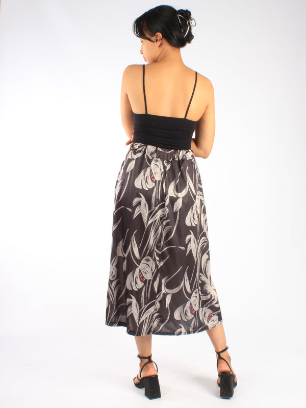 Floral Printed A-Line Midi Skirt