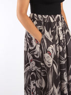 Floral Printed A-Line Midi Skirt XD21