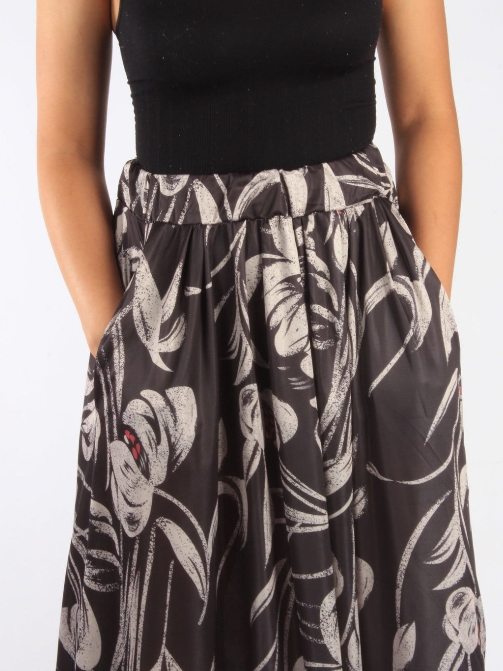 Floral Printed A-Line Midi Skirt XD21
