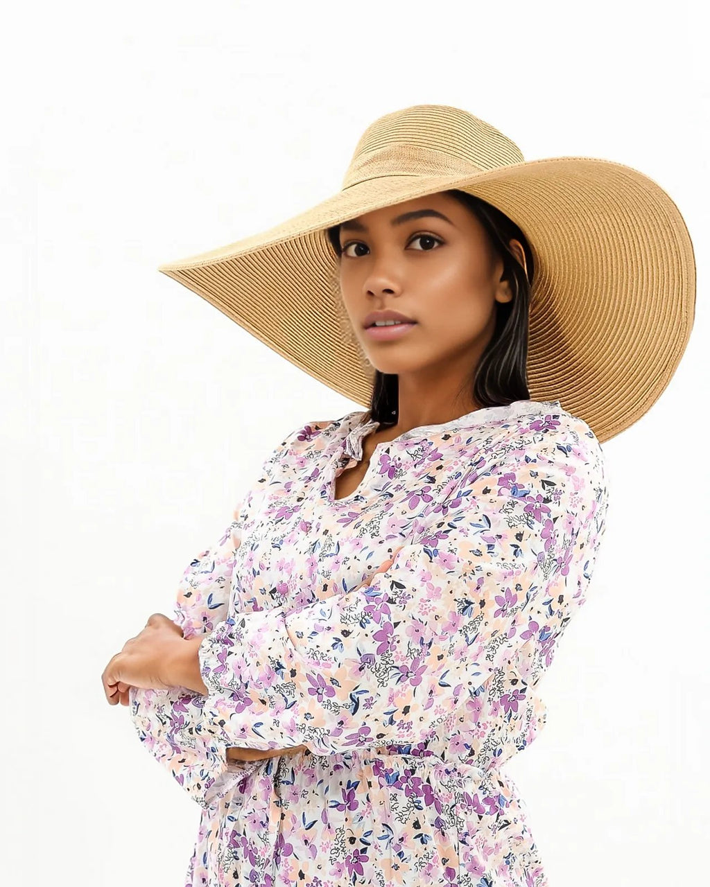 Floral Printed Long Sleeve Ruffle Dress XD21