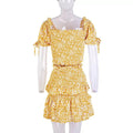 Floral Set Top And Skirt Summer Outfit - XD21