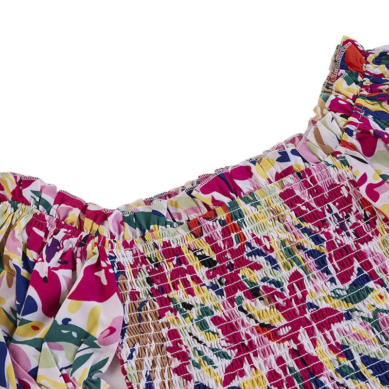 Floral Set Top And Skirt Summer Outfit - XD21