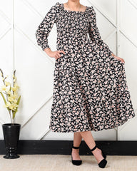 Floral ruched top maxi dress - XD21