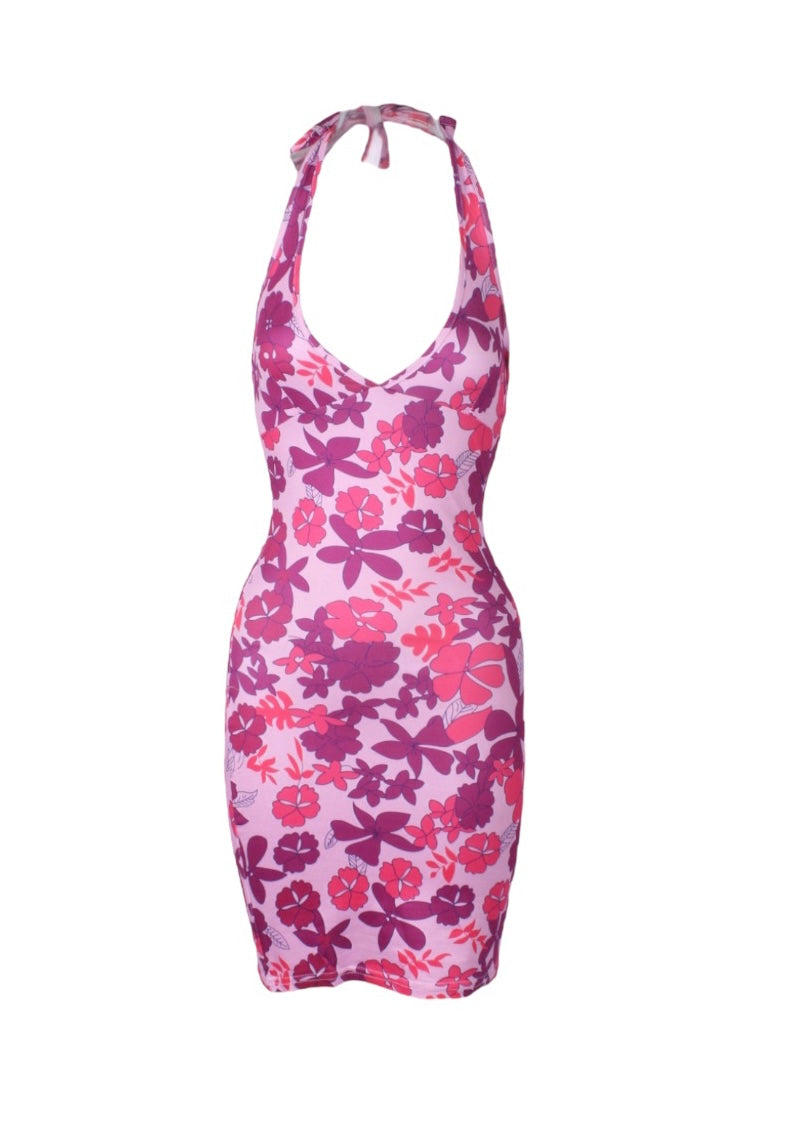 Floral Sundress Deep V Neck XD21