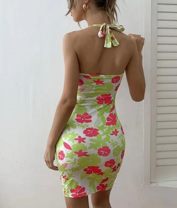 Floral Sundress Deep V Neck XD21