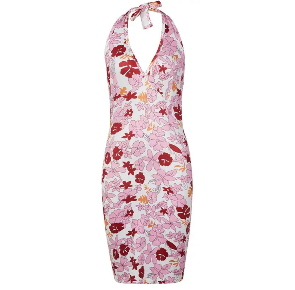 Floral Sundress Deep V Neck XD21
