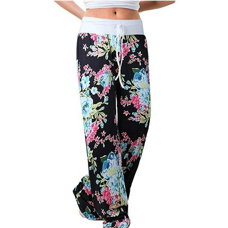 Floral Wide Leg Pant Palazzo Sweatpants XD21