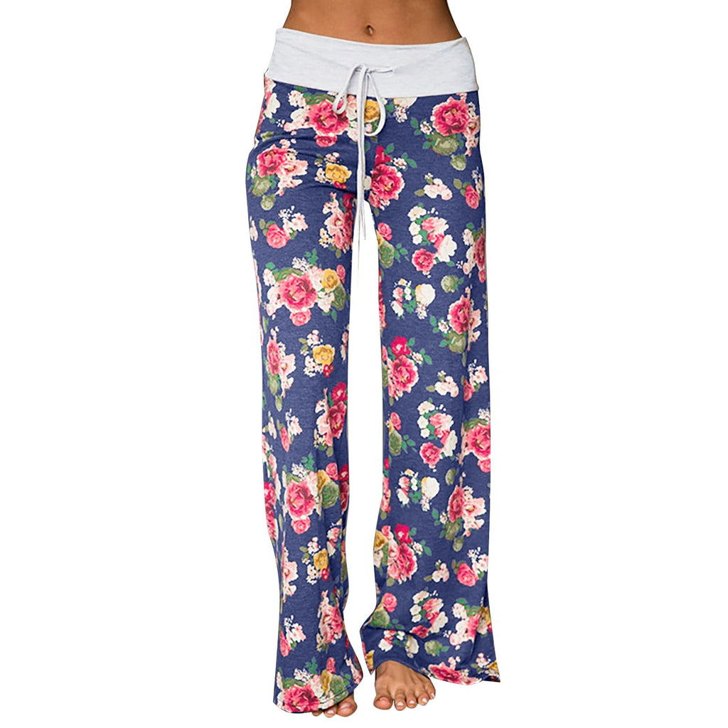 Floral Wide Leg Pant Palazzo Sweatpants XD21