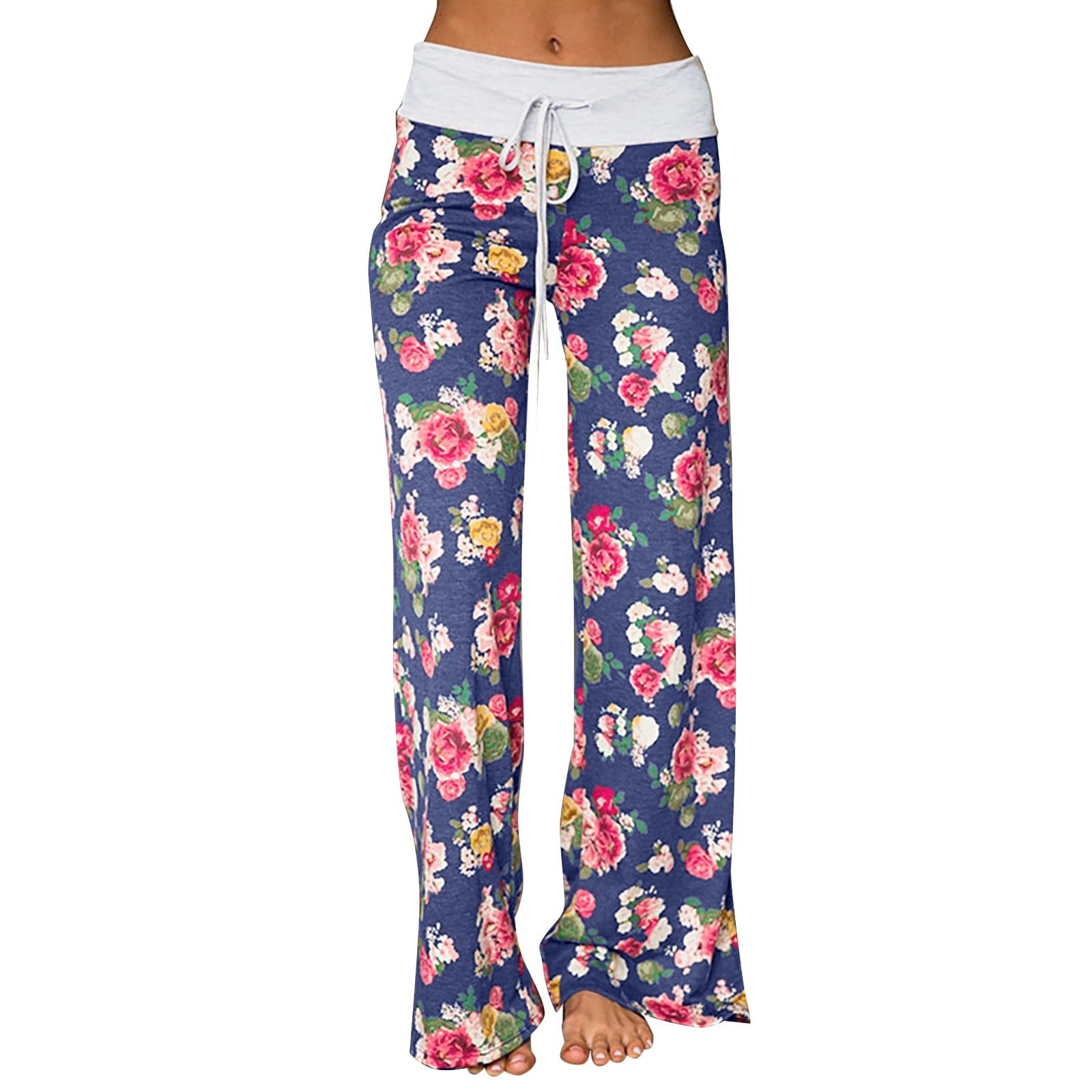 Floral Wide Leg Pant Palazzo Sweatpants XD21