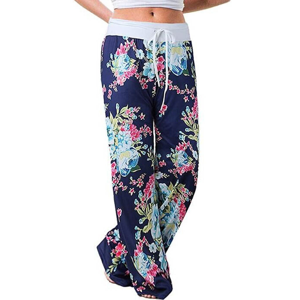 Floral Wide Leg Pant Palazzo Sweatpants XD21