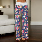 Floral Wide Leg Pant Palazzo Sweatpants XD21