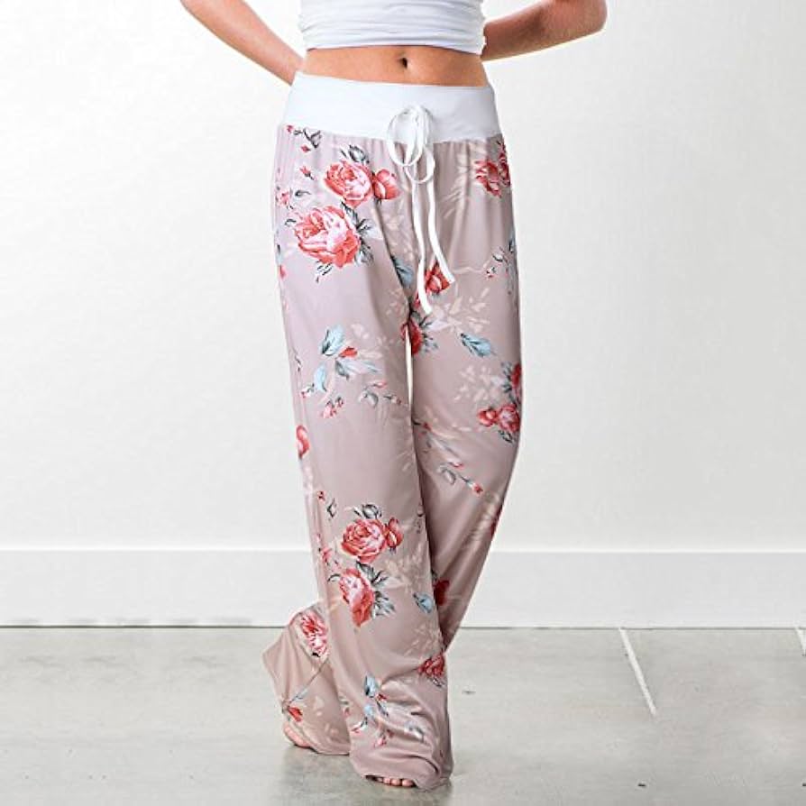 Floral Wide Leg Pant Palazzo Sweatpants XD21