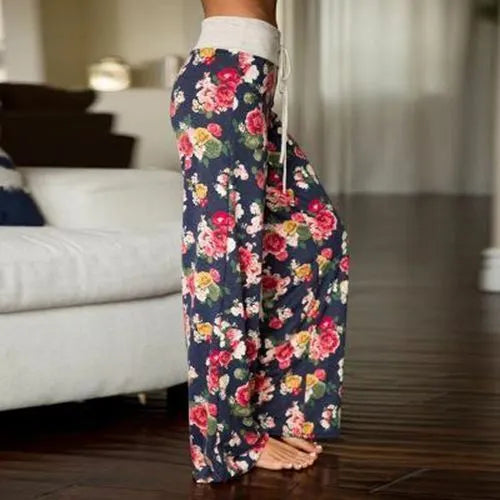 Floral Wide Leg Pant Palazzo Sweatpants XD21