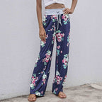 Floral Wide Leg Pant Palazzo Sweatpants XD21
