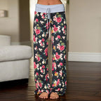 Floral Wide Leg Pant Palazzo Sweatpants XD21