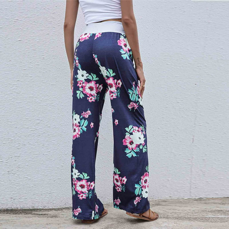Floral Wide Leg Pant Palazzo Sweatpants XD21