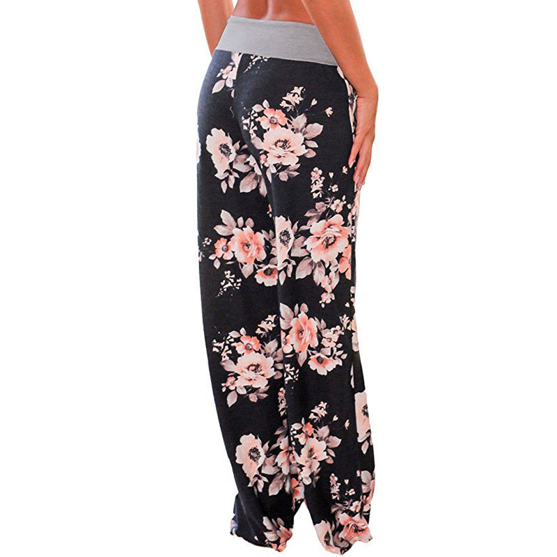 Floral Wide Leg Pant Palazzo Sweatpants XD21