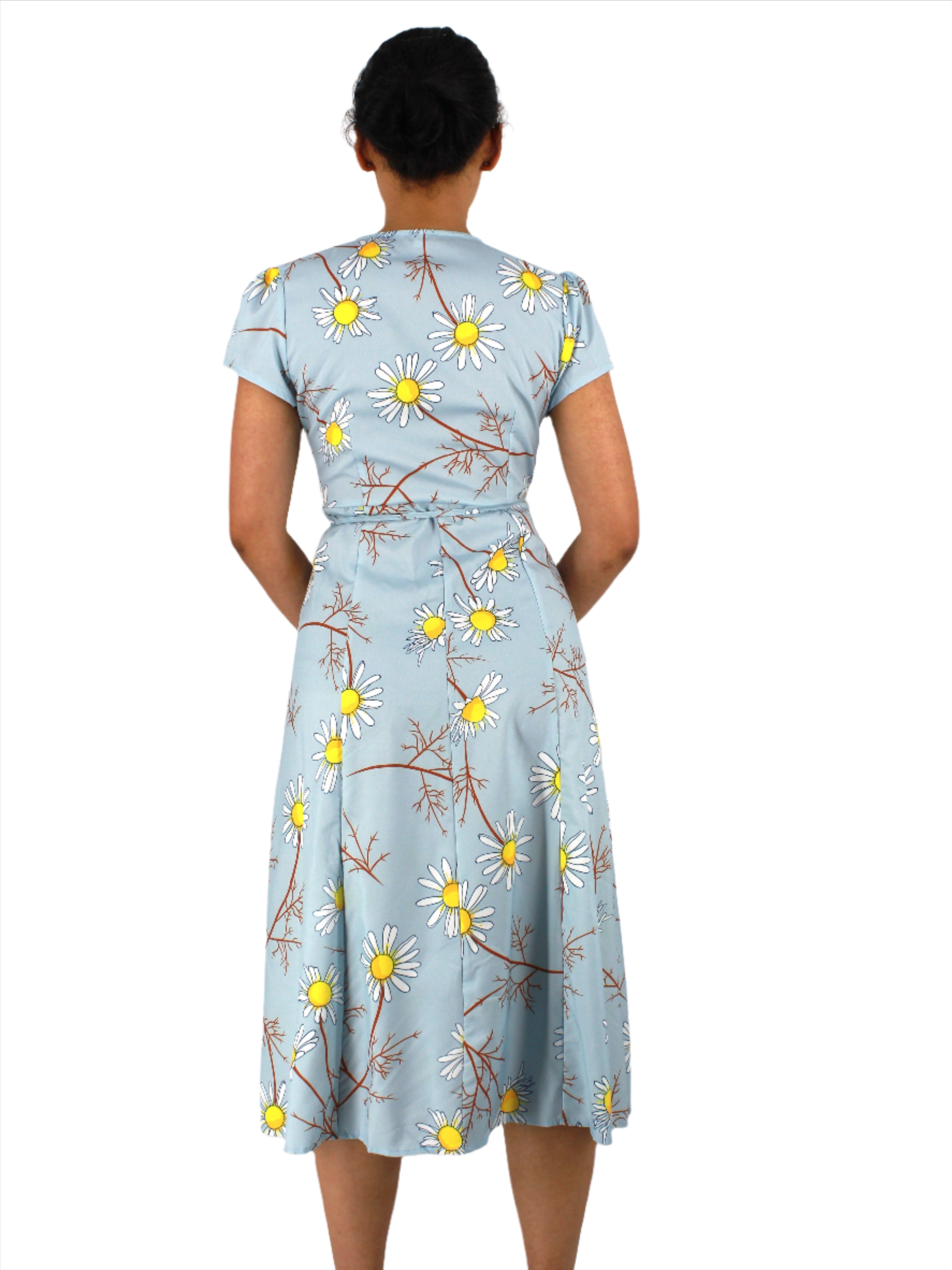 Floral Wrap Button Midi Dress XD21