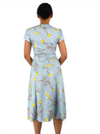 Floral Wrap Button Midi Dress XD21