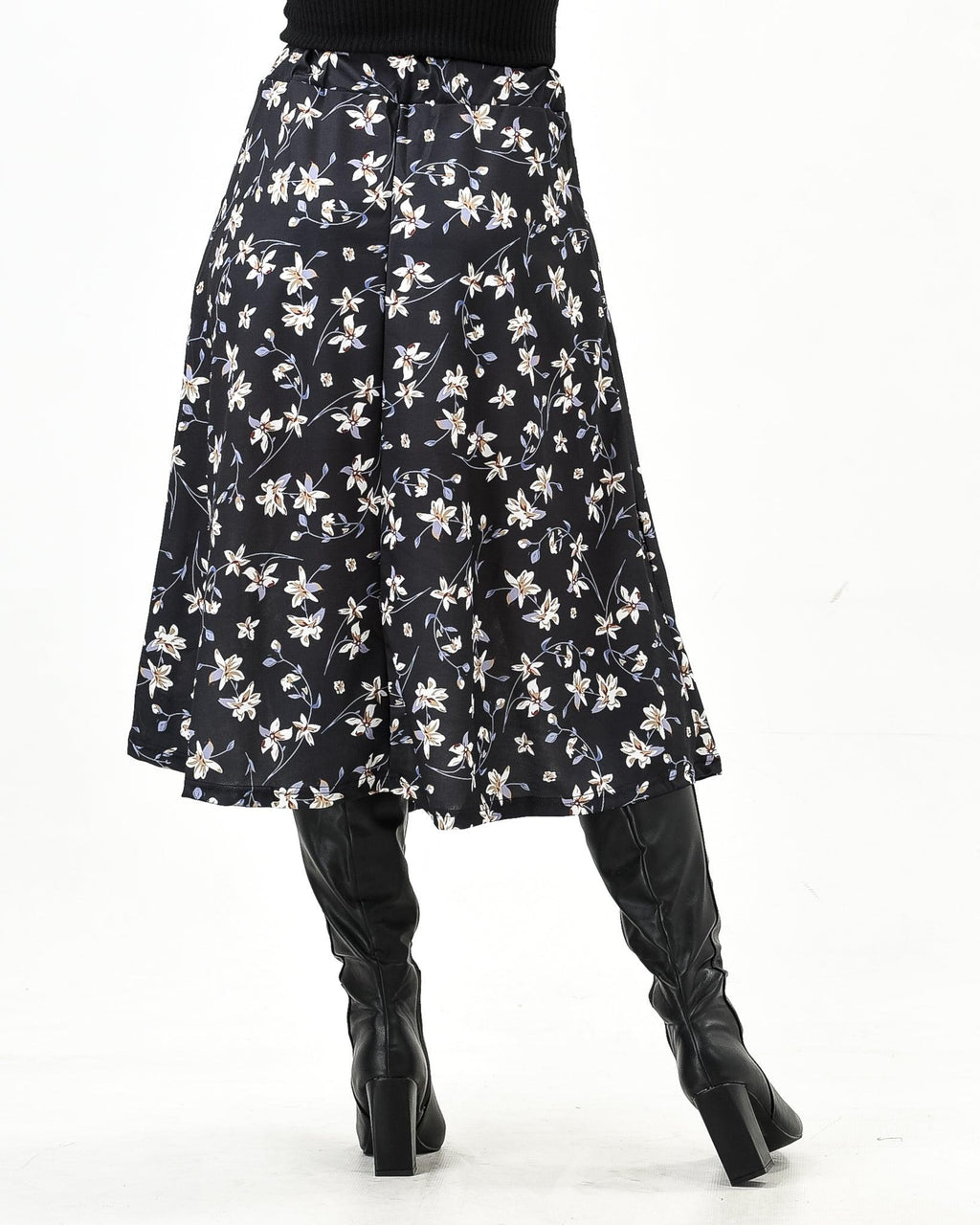 Floral midi skirt elastic waist - XD21