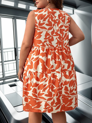 Floral print sleeveless mini dress XD21