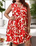 Floral print sleeveless mini dress XD21