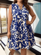Floral print sleeveless mini dress XD21