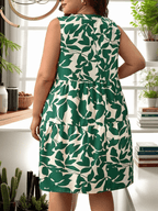Floral print sleeveless mini dress XD21