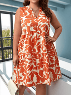 Floral print sleeveless mini dress XD21