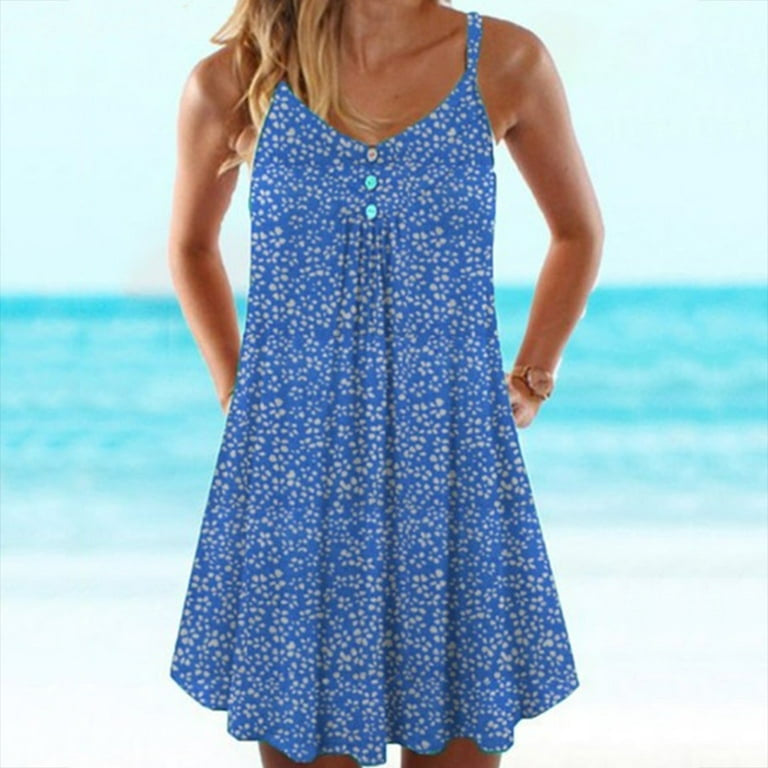Floral spaghetti strap mini dress XD21