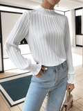 Frenchy Frill Trim Shirred Cuff Blouse XD21