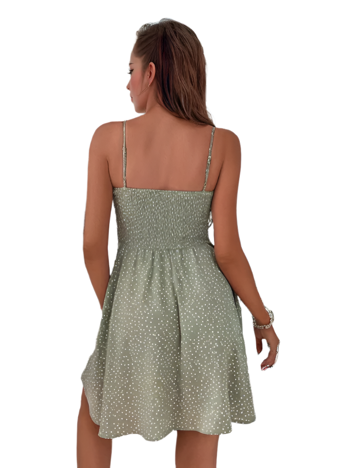 Frenchy Polka Dot Spagetti Strap Mini Dress XD21