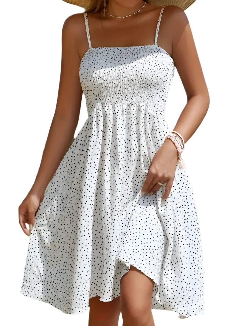 Frenchy Polka Dot Spagetti Strap Mini Dress XD21