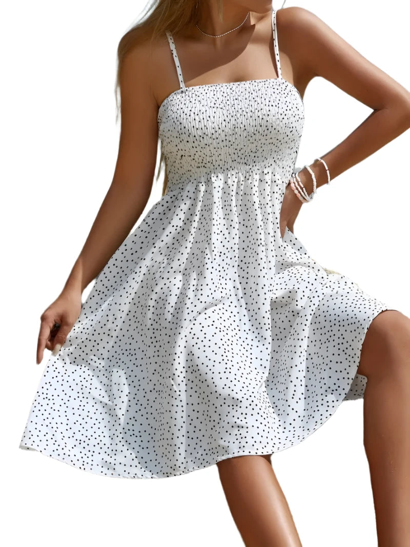 Frenchy Polka Dot Spagetti Strap Mini Dress XD21