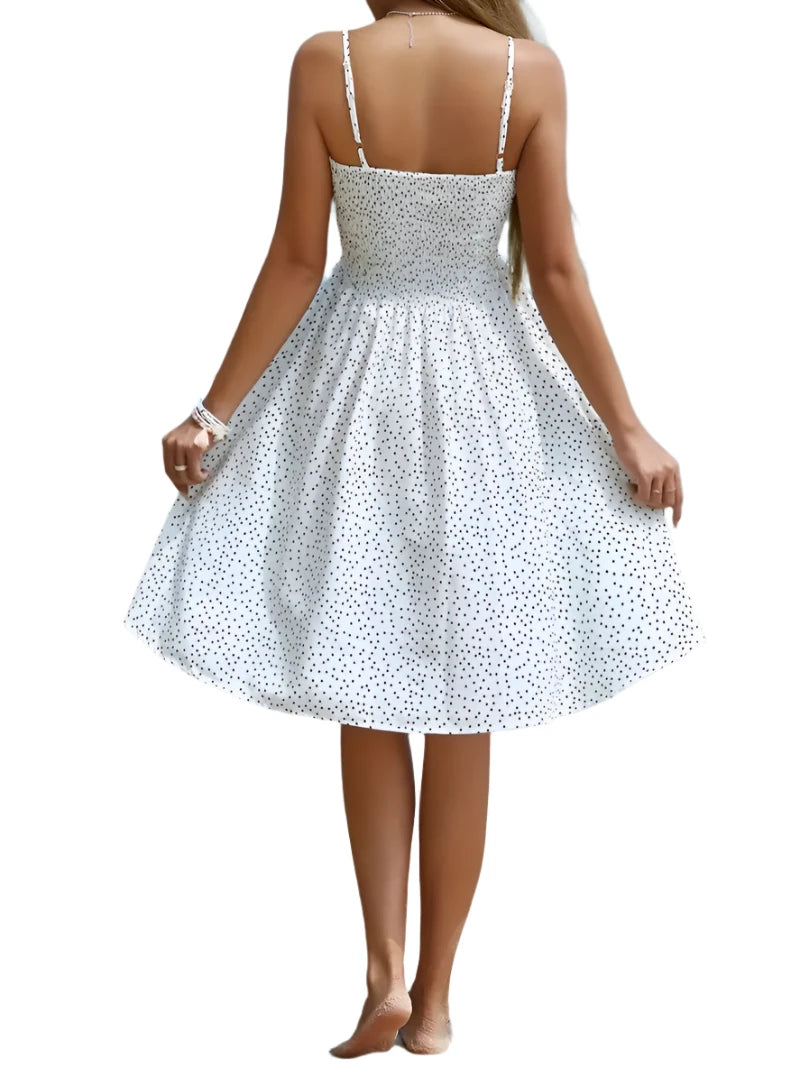 Frenchy Polka Dot Spagetti Strap Mini Dress XD21