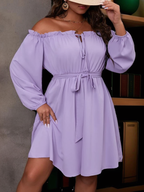 Frill off shoulder mini dress without belt XD21