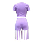 Fringe Shorts and Short T-Shirt Set XD21