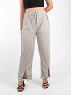 Front Split Straight Cut Thin Pants XD21